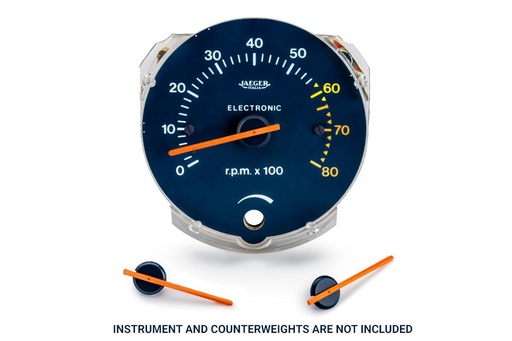 Dial hands for RPM and speed gauges